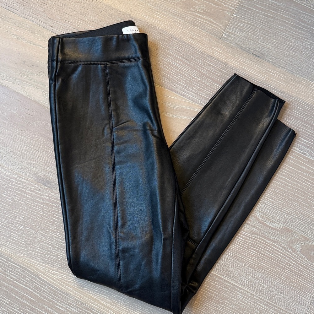 Topshop Faux Leather Skinny Pants (Petite)